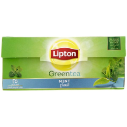 شاي اخضر بالنعناع ليبتون 25 فتله  (كرتونة=24 علبة)