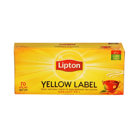 شاي ليبتون 25 فتلة  (كرتونة=144 علبة)